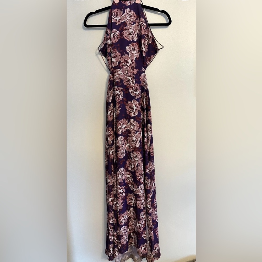 NWOT Fame and Partners Floral Halter Dress, Stunning Color, Summer, Sz 4